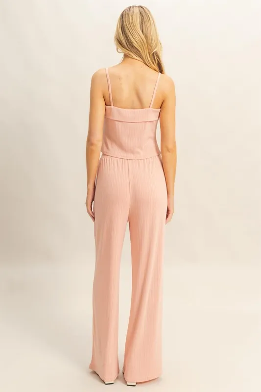 Rib Knit Cami Top and Pants Set, image 4