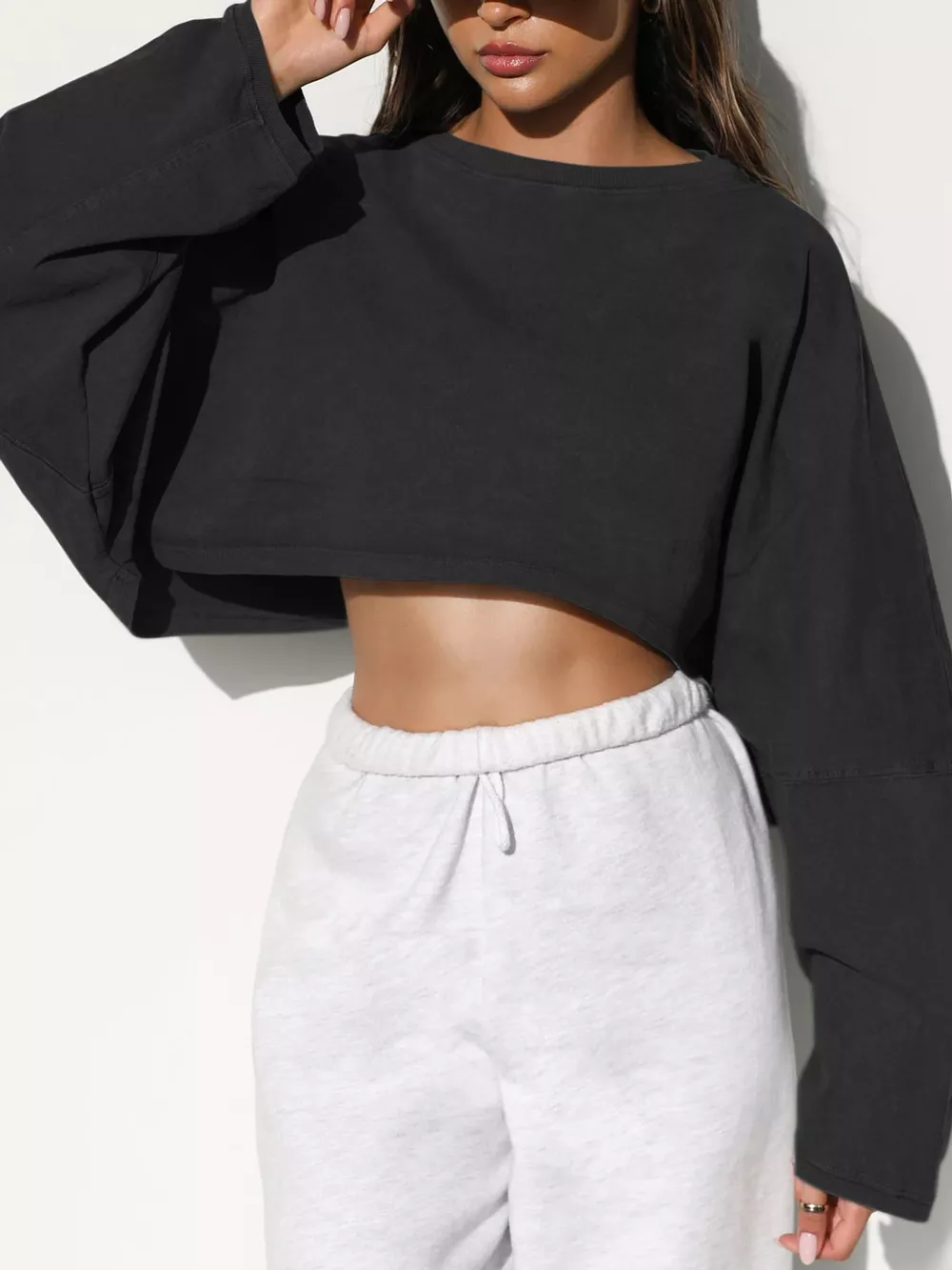 Long Sleeve Cropped Sweatshirt, image 37