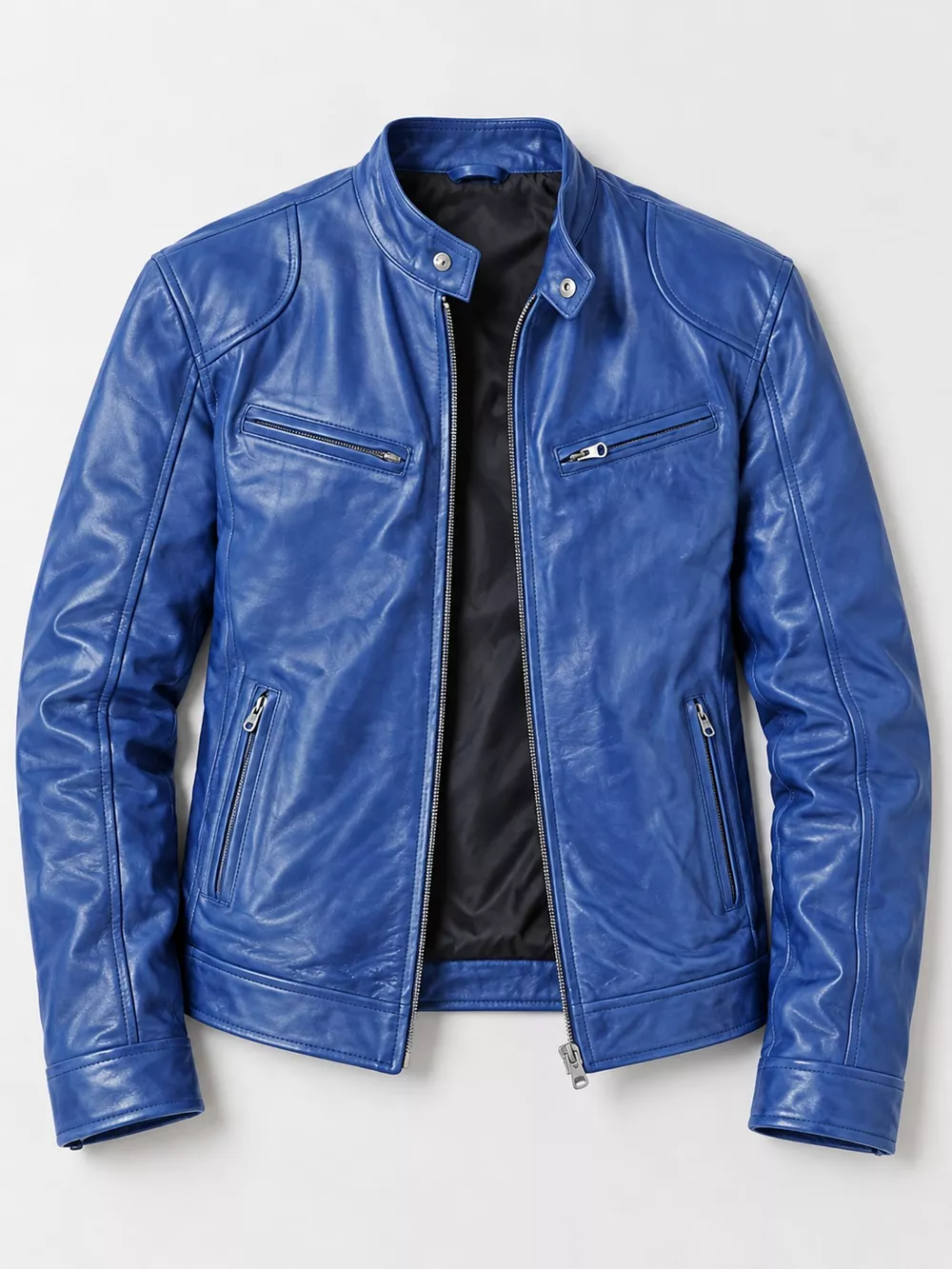 Men's Full Size Faux Leather Zip Up Jacket Plus Size, image 74