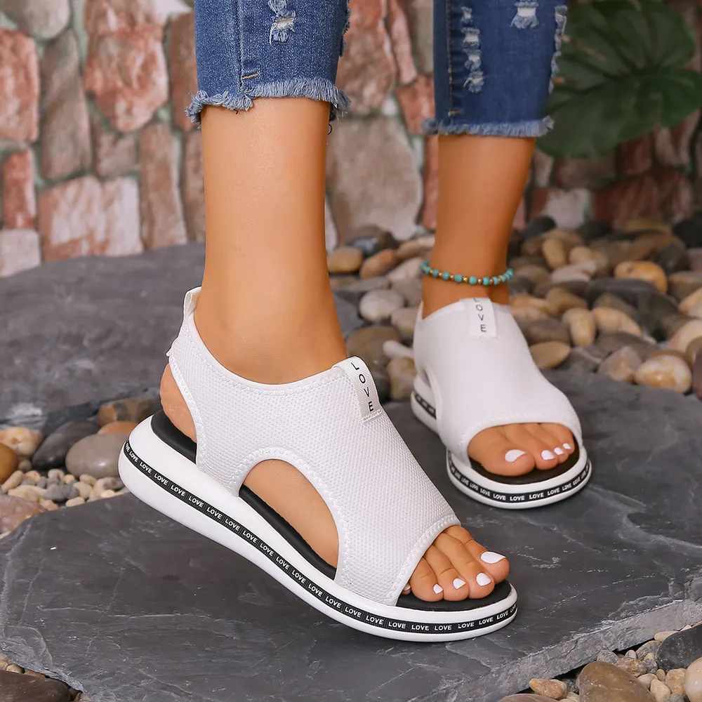 Mesh Open Toe Platform Sandals, image 14