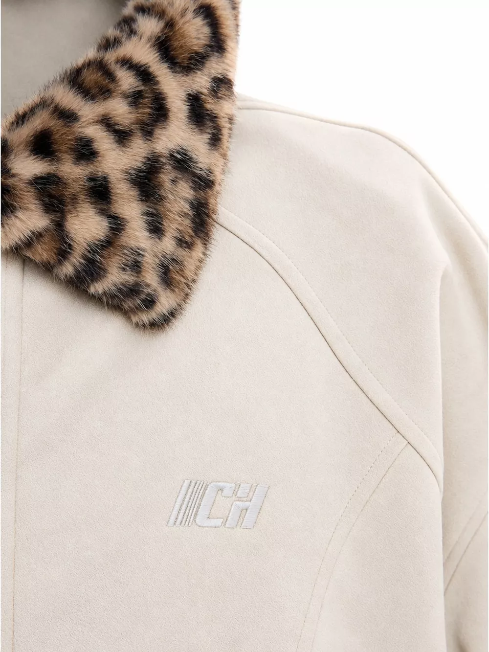 Faux Fur Collar Zip Up Jacket, image 12