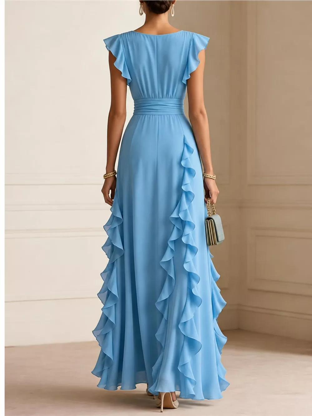 Ruffled Surplice Sleeveless Maxi Dress, image 13