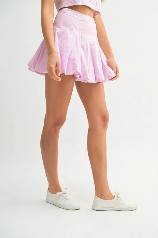Puff Sleeve Button Down Top and Bubble Skirt Set, image 10