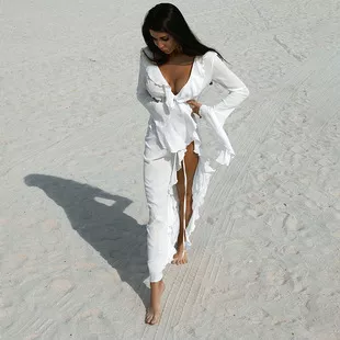 Ribbed Knit Long Sleeve Romper, image 21
