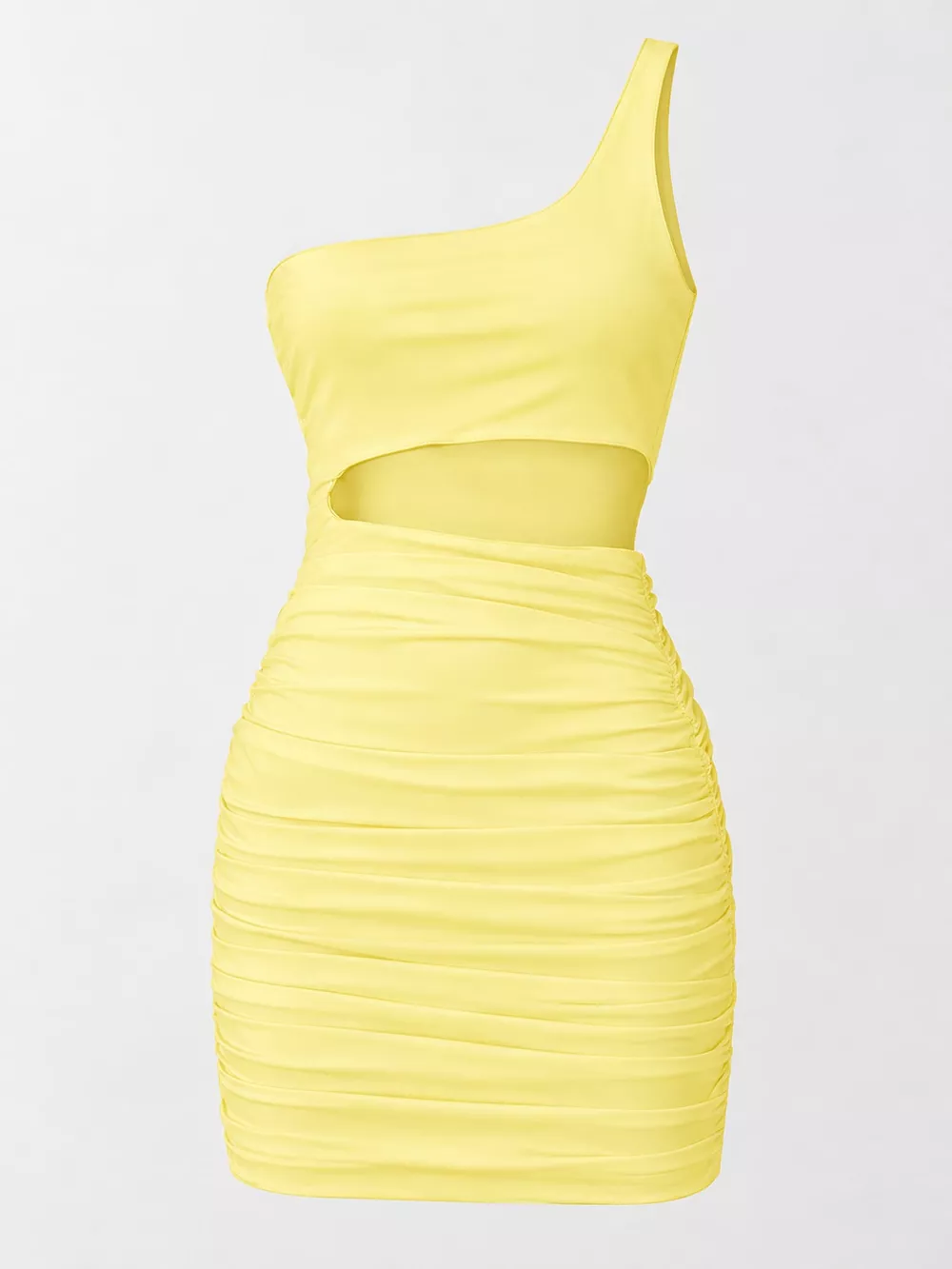 One-Shoulder Cutout Ruched Bodycon Mini Dress, image 17