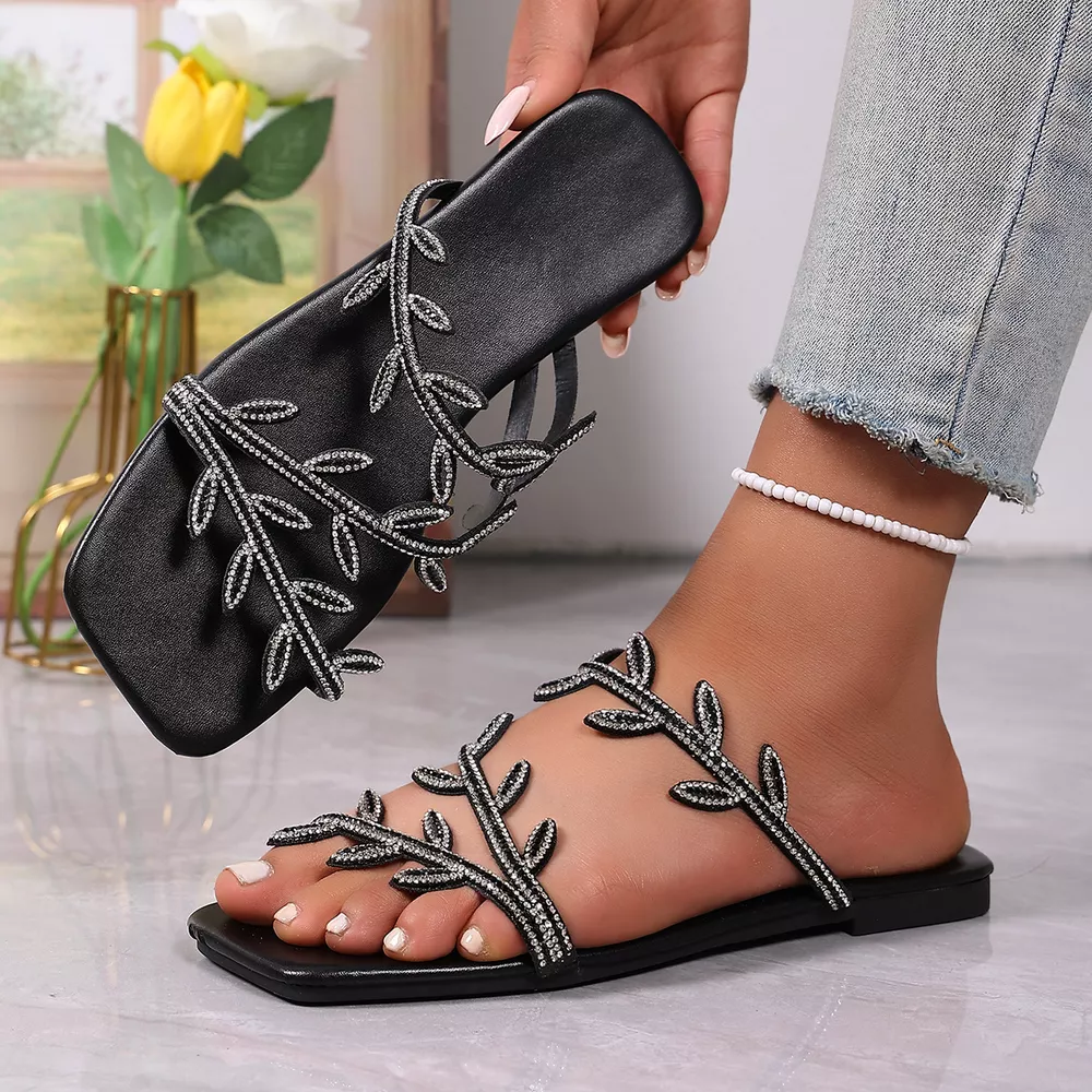 Open Toe Rhinestone Sandals, image 5