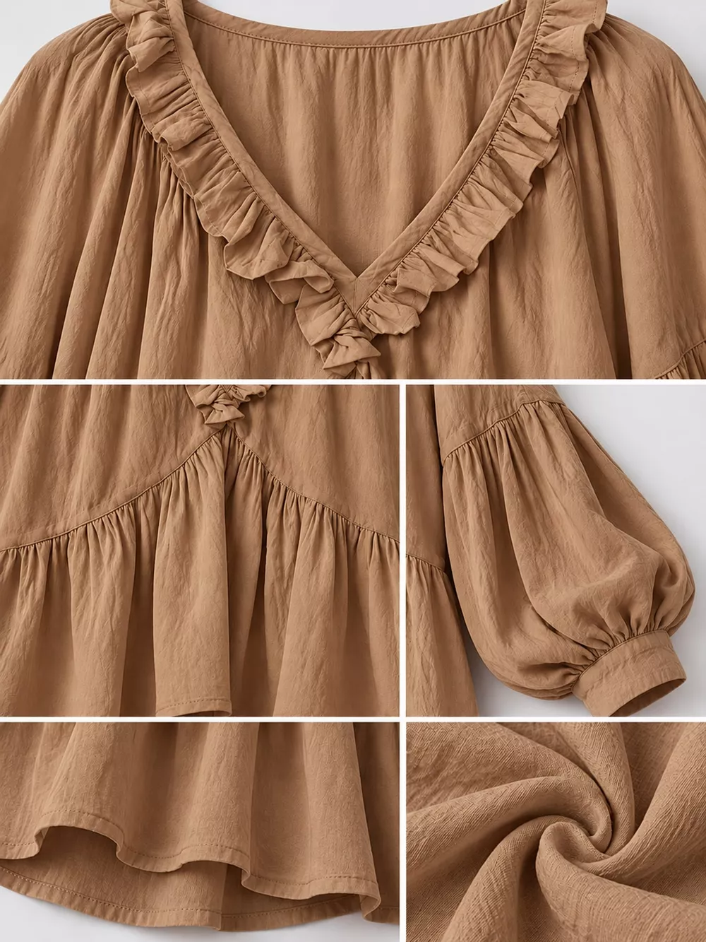 Ruffled V-Neck Blouse, image 19