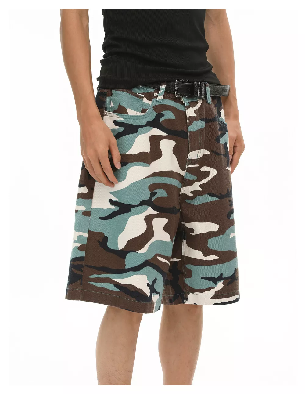 Men's Camouflage Denim Shorts, image 3