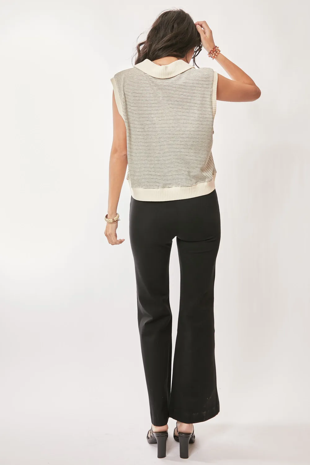 French Terry Boxy Fit Striped Sweater Vest, image 10
