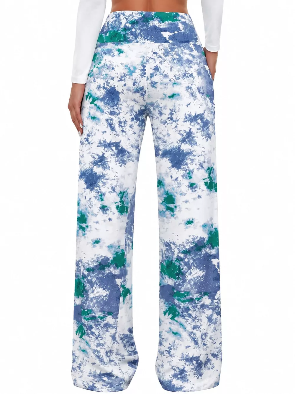 High-Waisted Wide-Leg Lounge Bottoms with Pockets, image 25