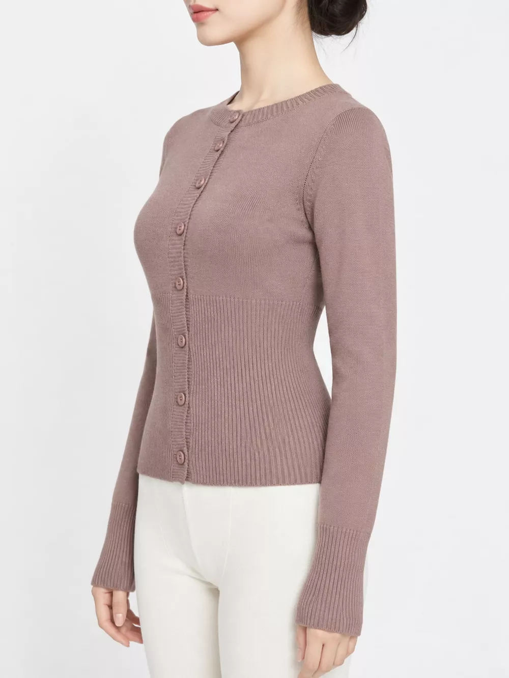 Slim-Fit Ribbed Knit Button-Down Cardigan, image 36
