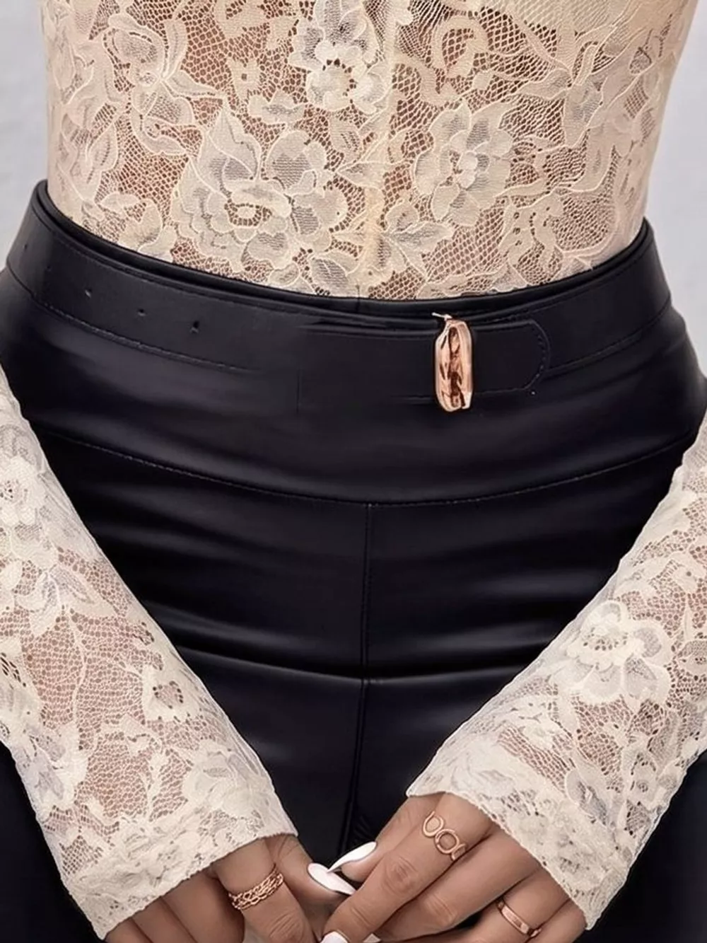 Lace V-Neck Long Sleeve Top, image 37
