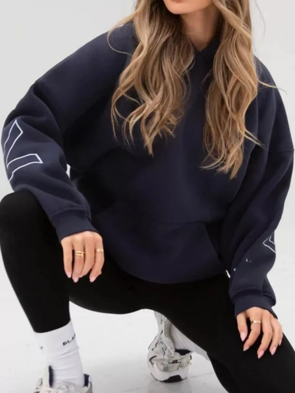 Letter Back Hoodie with Kangaroo Pocket, image 25