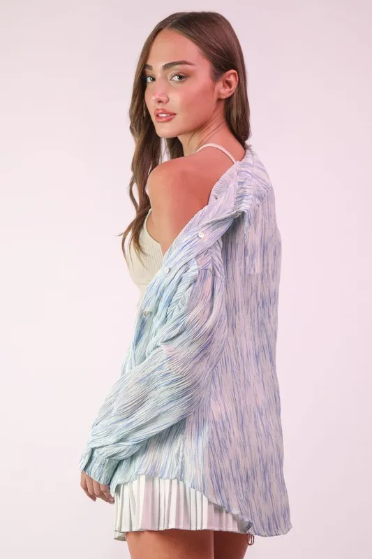 Plus Size Oversized Printed Button Up Shirt, image 6