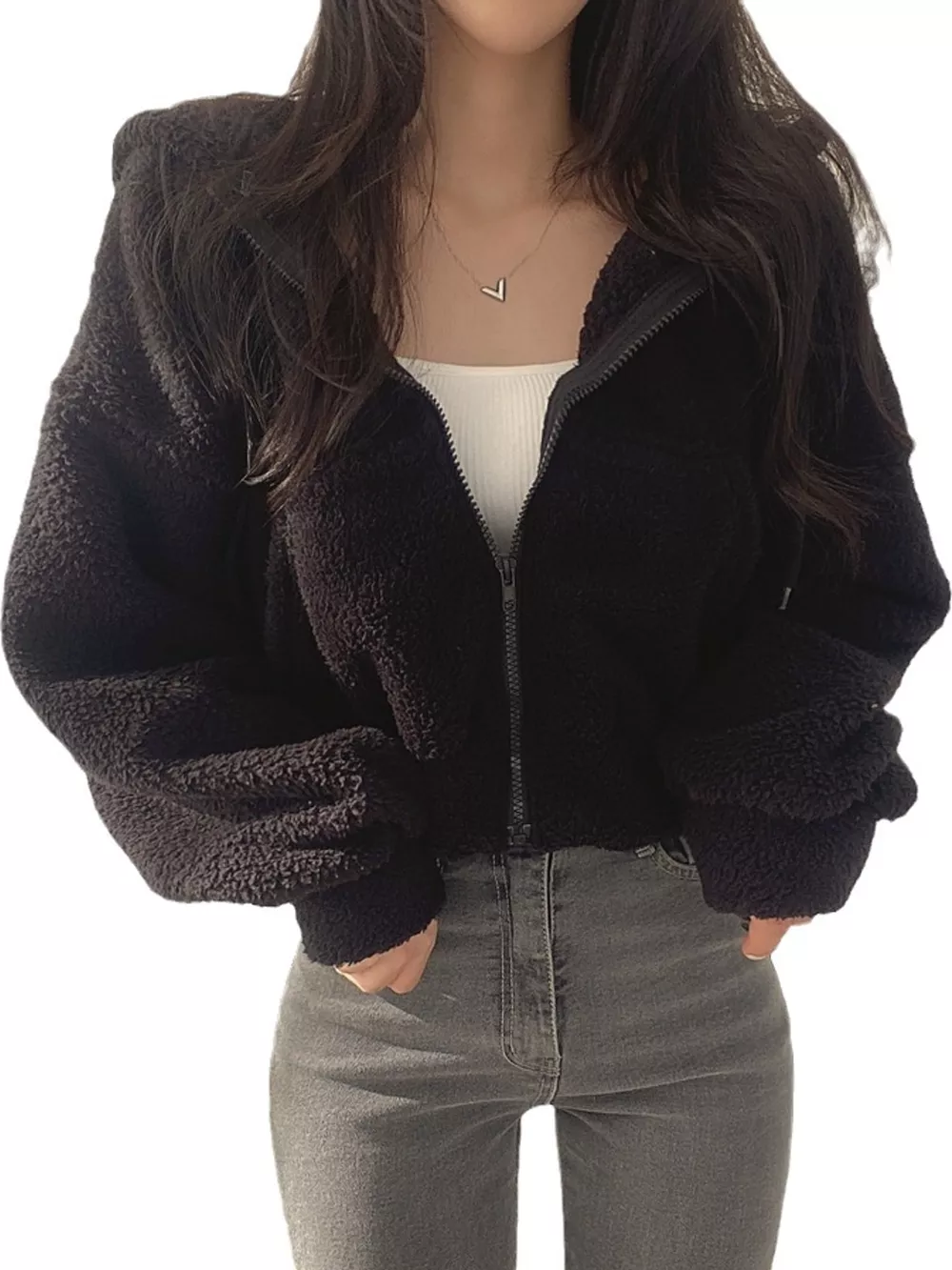 Oversized Sherpa Zip-Up Hoodie, image 17