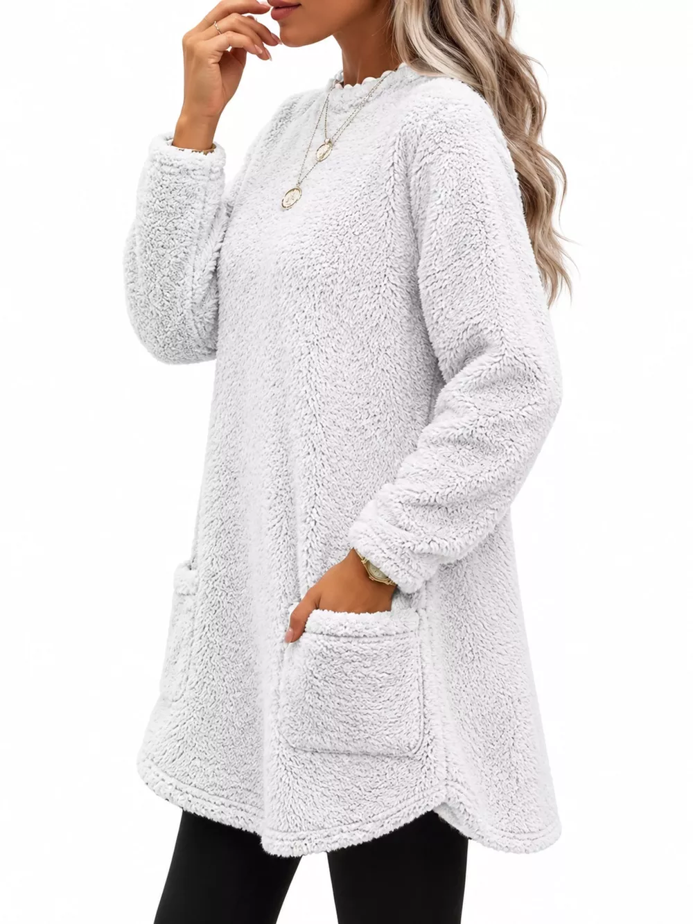 Full Size Fleece Dropped Shoulder Sweatshirt Plus Size, image 8