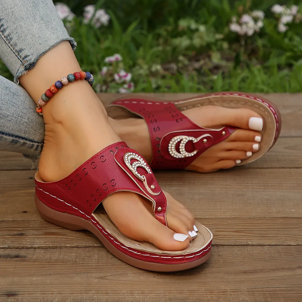Toe Post Wedge Sandals, image 4