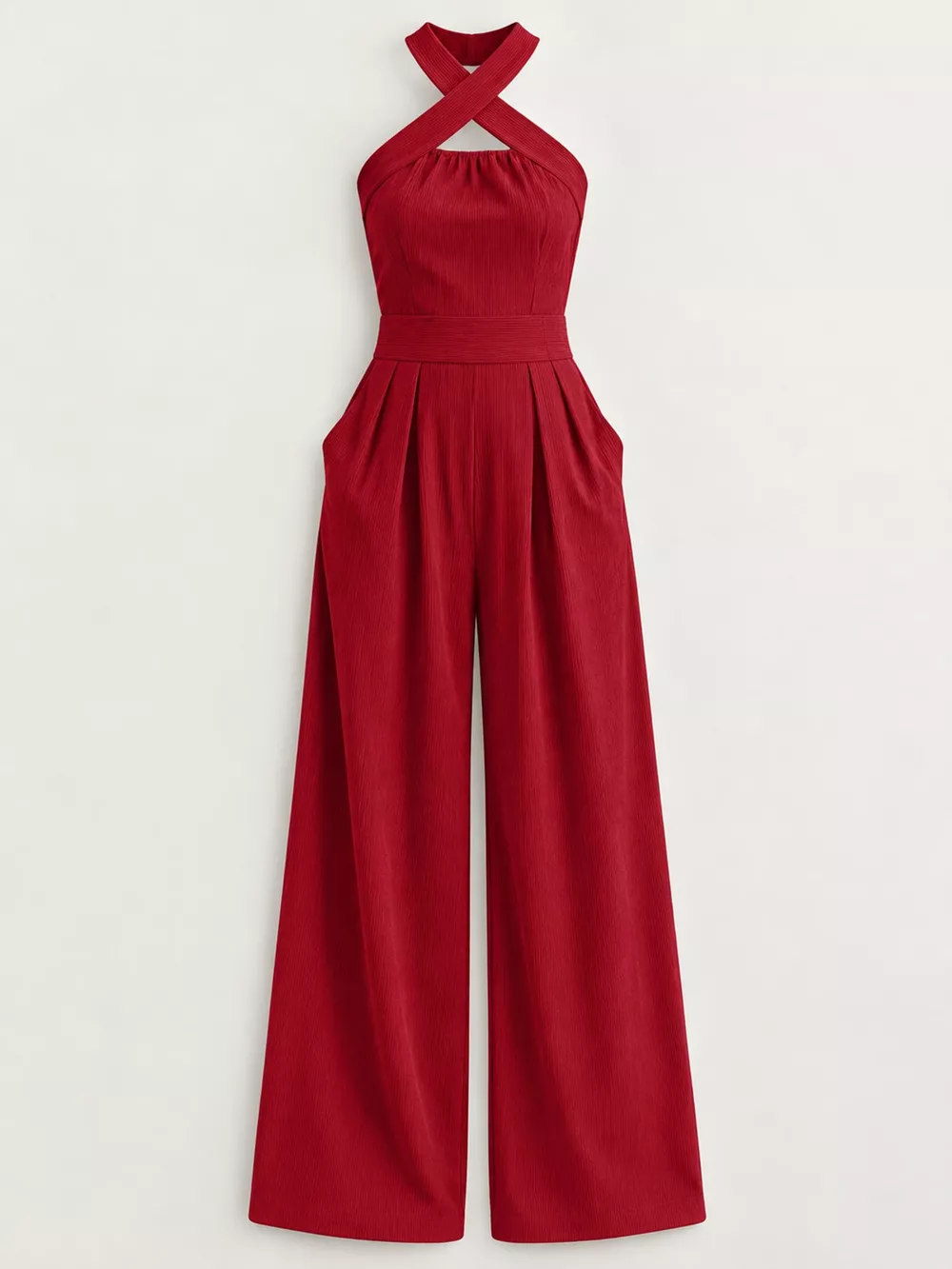 Full Size Halter Neck Wide-Leg Jumpsuit Plus Size, image 25