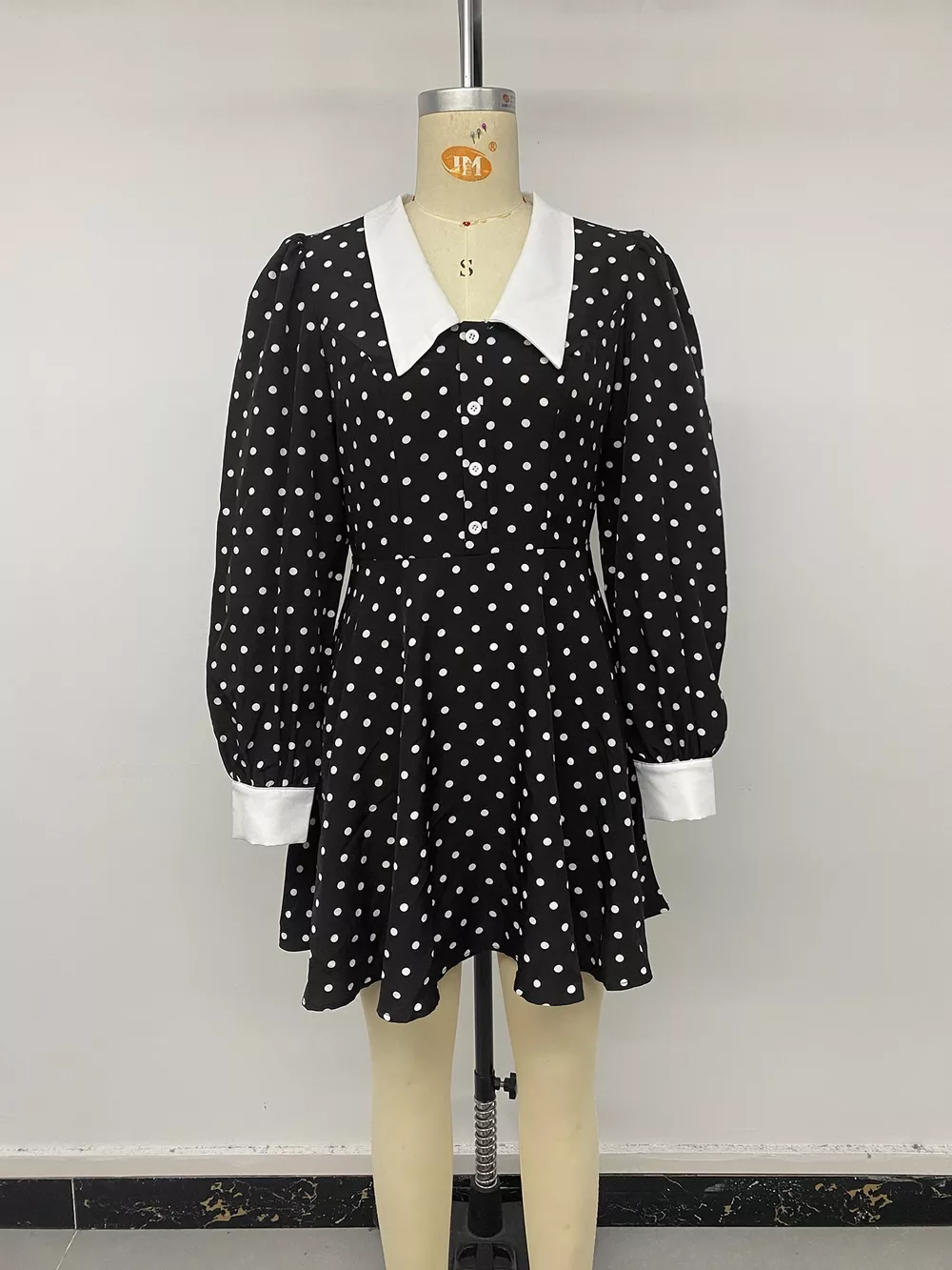 Polka Dot Peter Pan Collar Dress, image 6