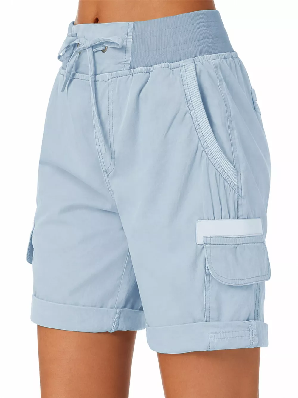 Full Size Drawstring Cargo Shorts Plus Size, image 35