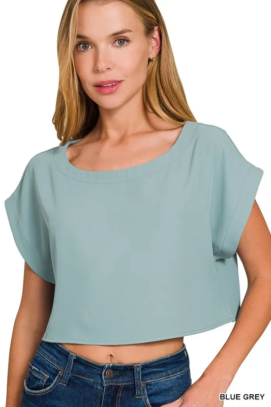 Heavy Woven Span Crop Tee & Skirt Set, image 8