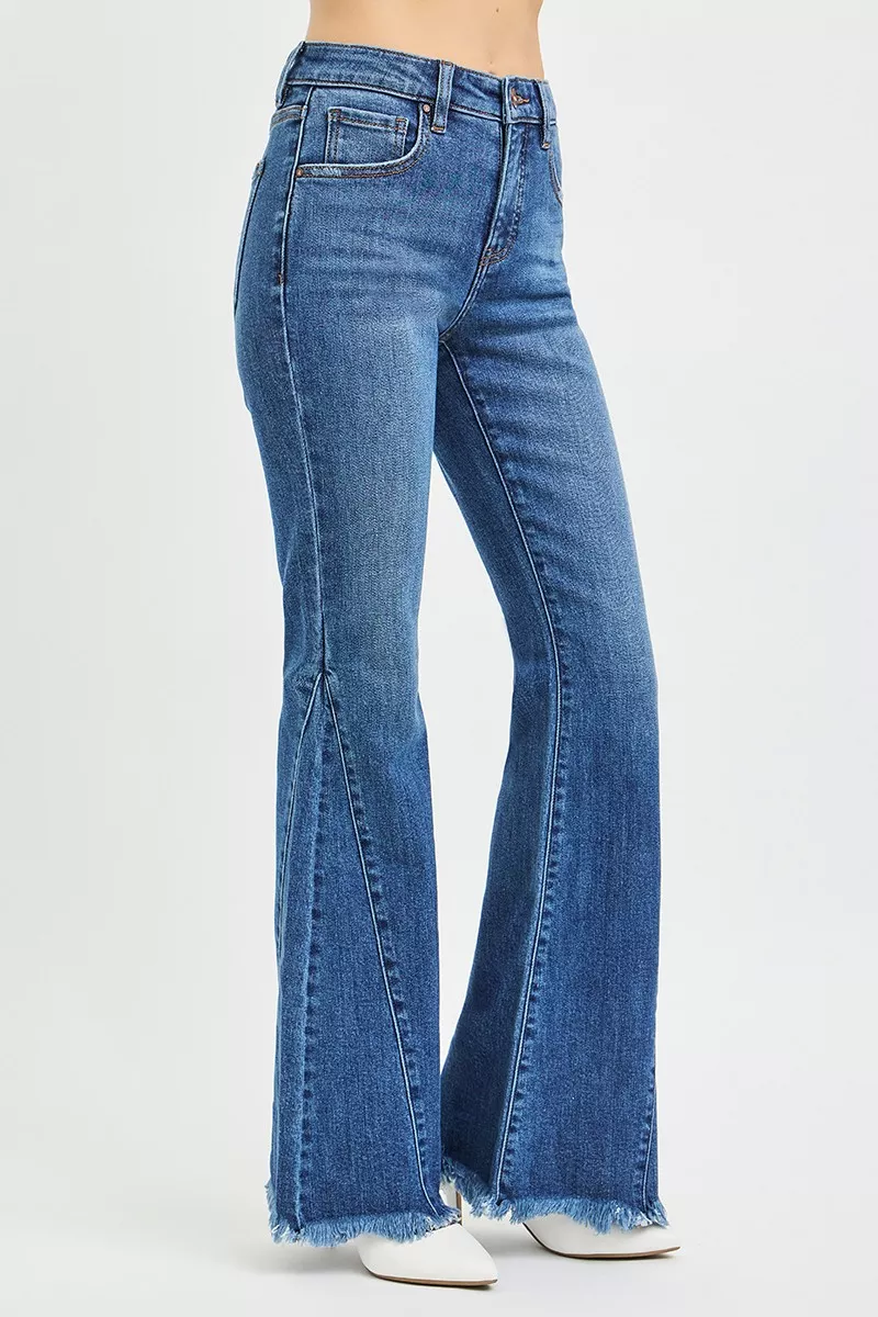 Mid Rise Flare Side Seam Detailing Jeans, image 2