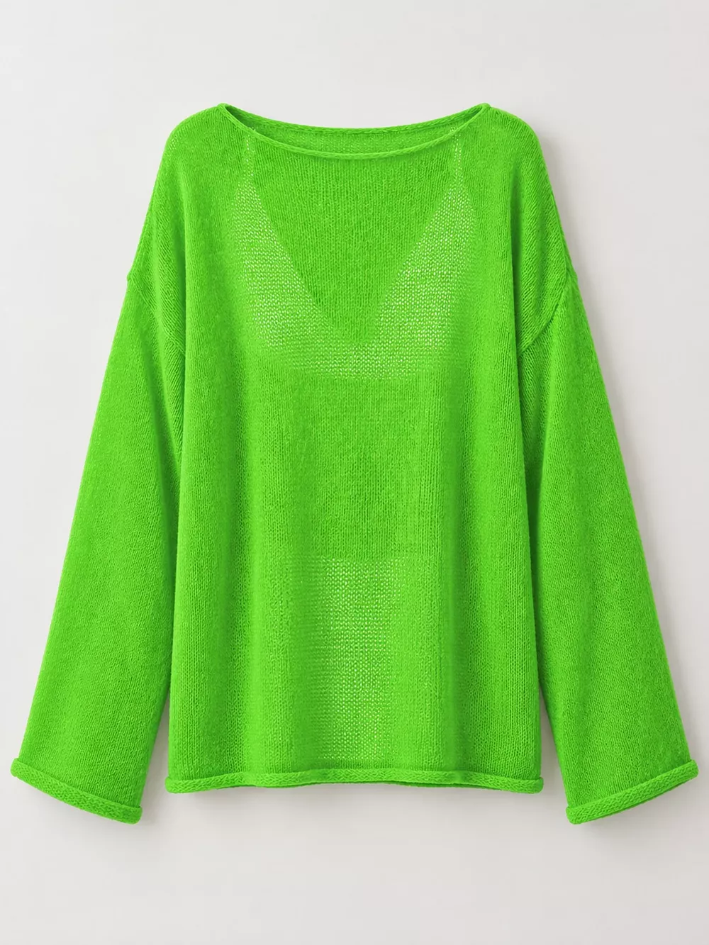 Lightweight Dropped Shoulder Knit Cover Up, image 57