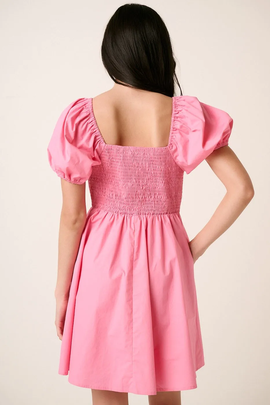 Sweetheart Puff Sleeve Smocked Mini Dress, image 7