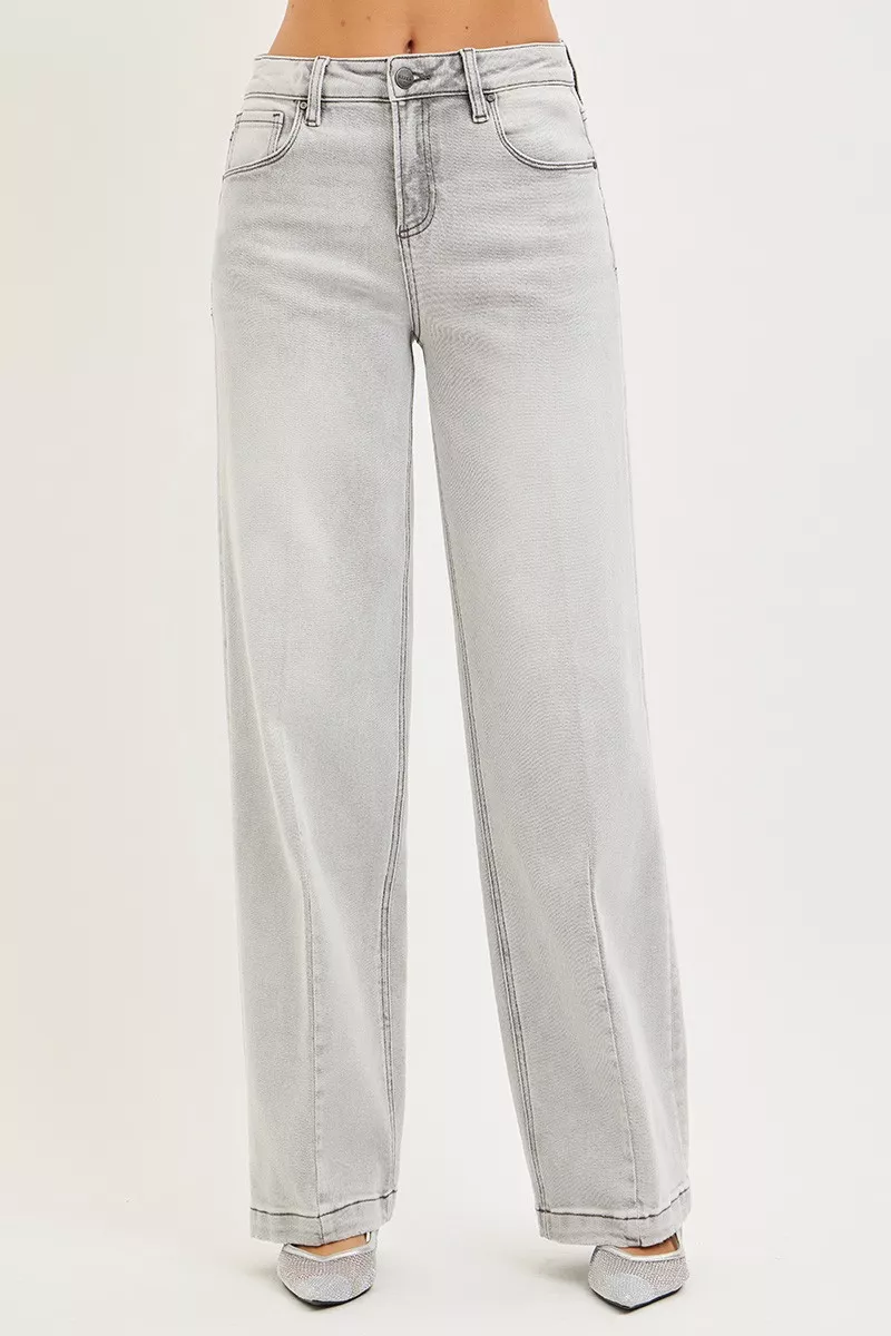 Slouchy Baggy Jeans with Contrast Stitching, image 2