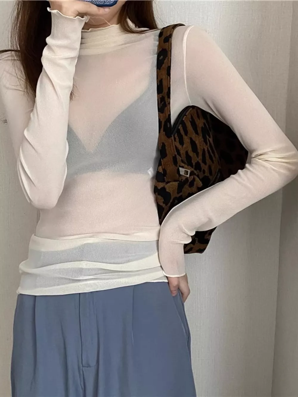 Turtleneck Long Sleeve Slim Fit T-Shirt, image 23
