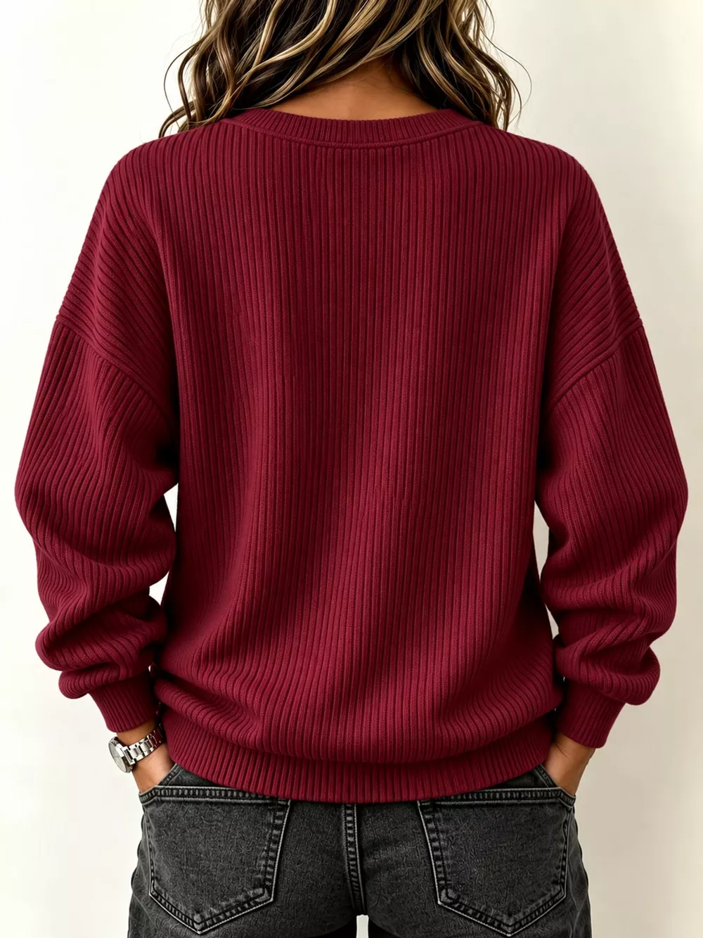 Full Size Quarter-Zip Dropped Shoulder Sweatshirt Plus Size, image 6