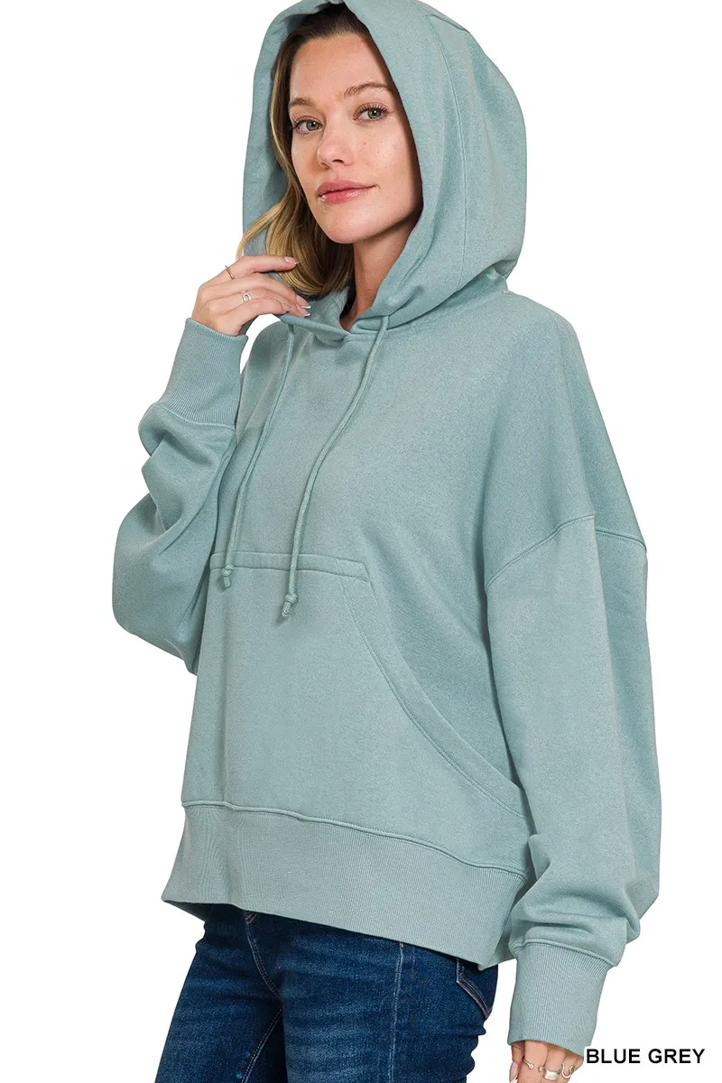 Oversized Fleece Kangaroo Pocket Hoodie, image 2