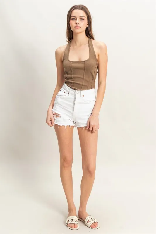 Mineral Wash Halter Neck Everyday Top