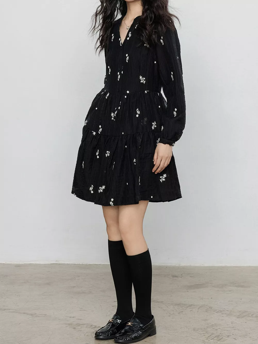 Floral Long Sleeve Mini Dress, image 5