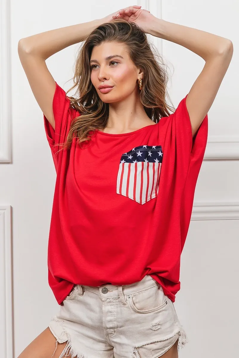 French Terry With Front Pocket Dolman Sleeves Top, image 9