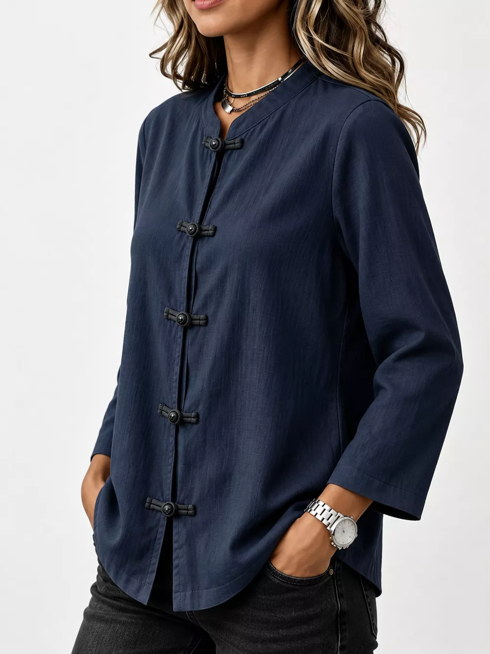 Chinese Style Mandarin Collar Blouse, image 14
