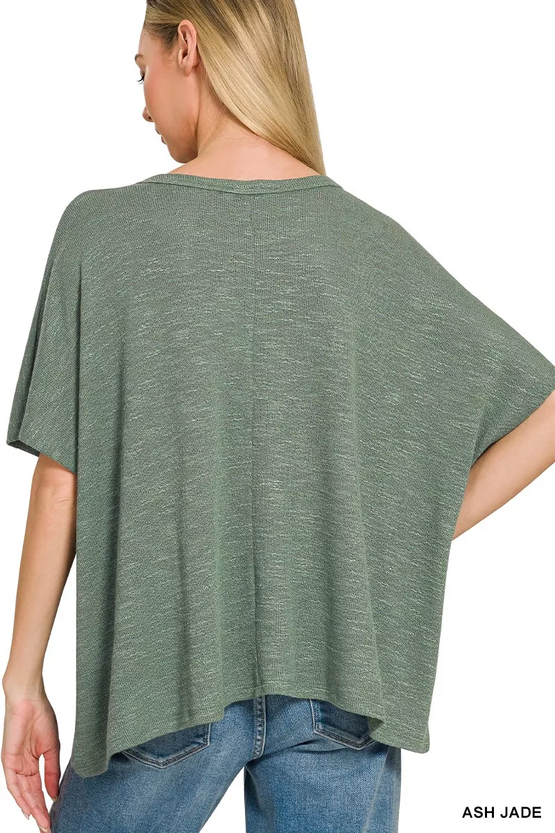 Zenana Oversized Slub Hacci Top, image 3