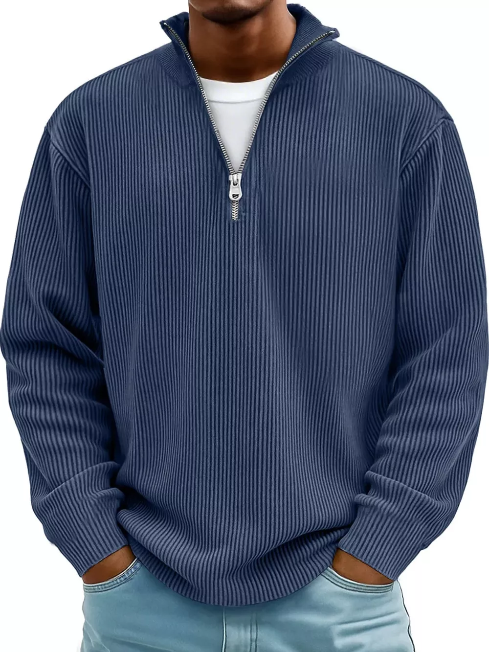 Men's Full Size Quarter-Zip Long Sleeve Sweatshirt Plus Size, image 26