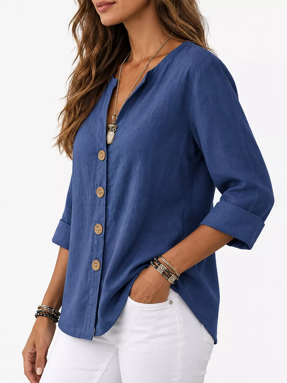 Notched Button Down Shirt, image 15