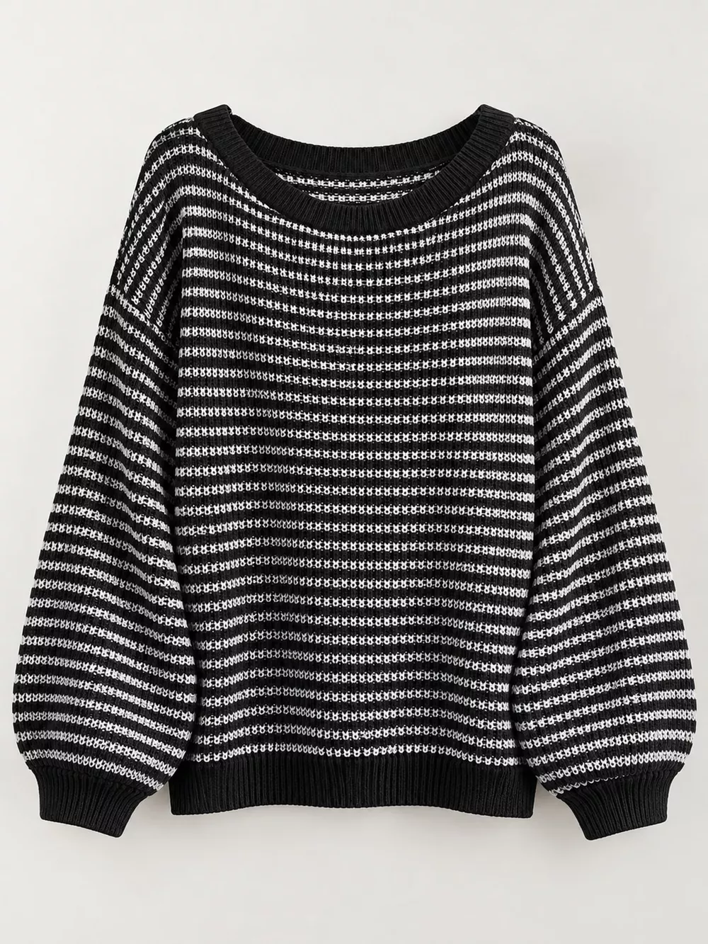 Striped Knit Boat Neck Sweater, image 20