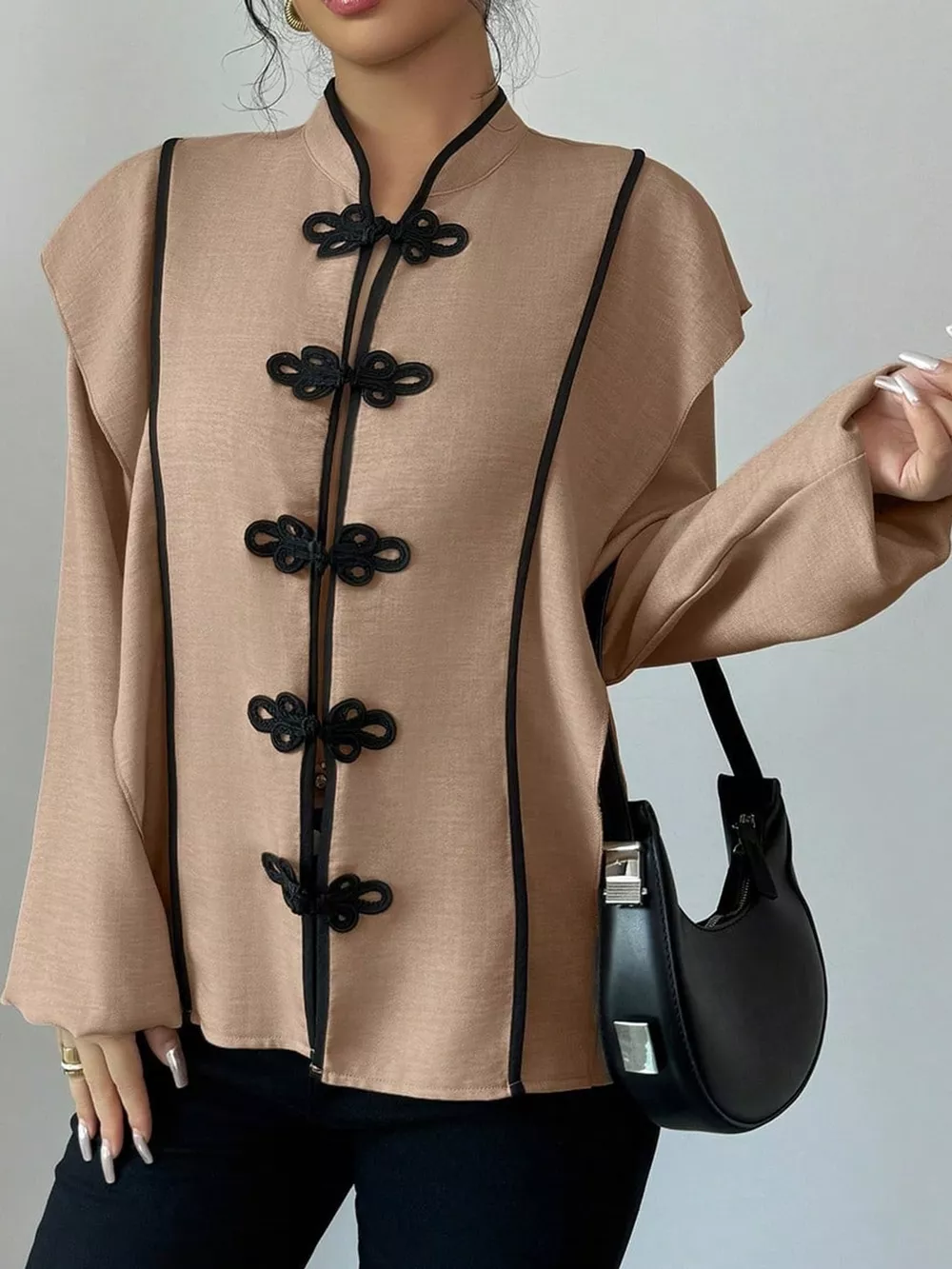 Chinese-Style Mandarin Collar Blouse, image 13