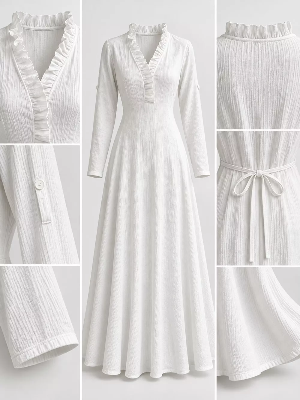 Full Size Frill Roll-Up Sleeve Maxi Dress Plus Size, image 6