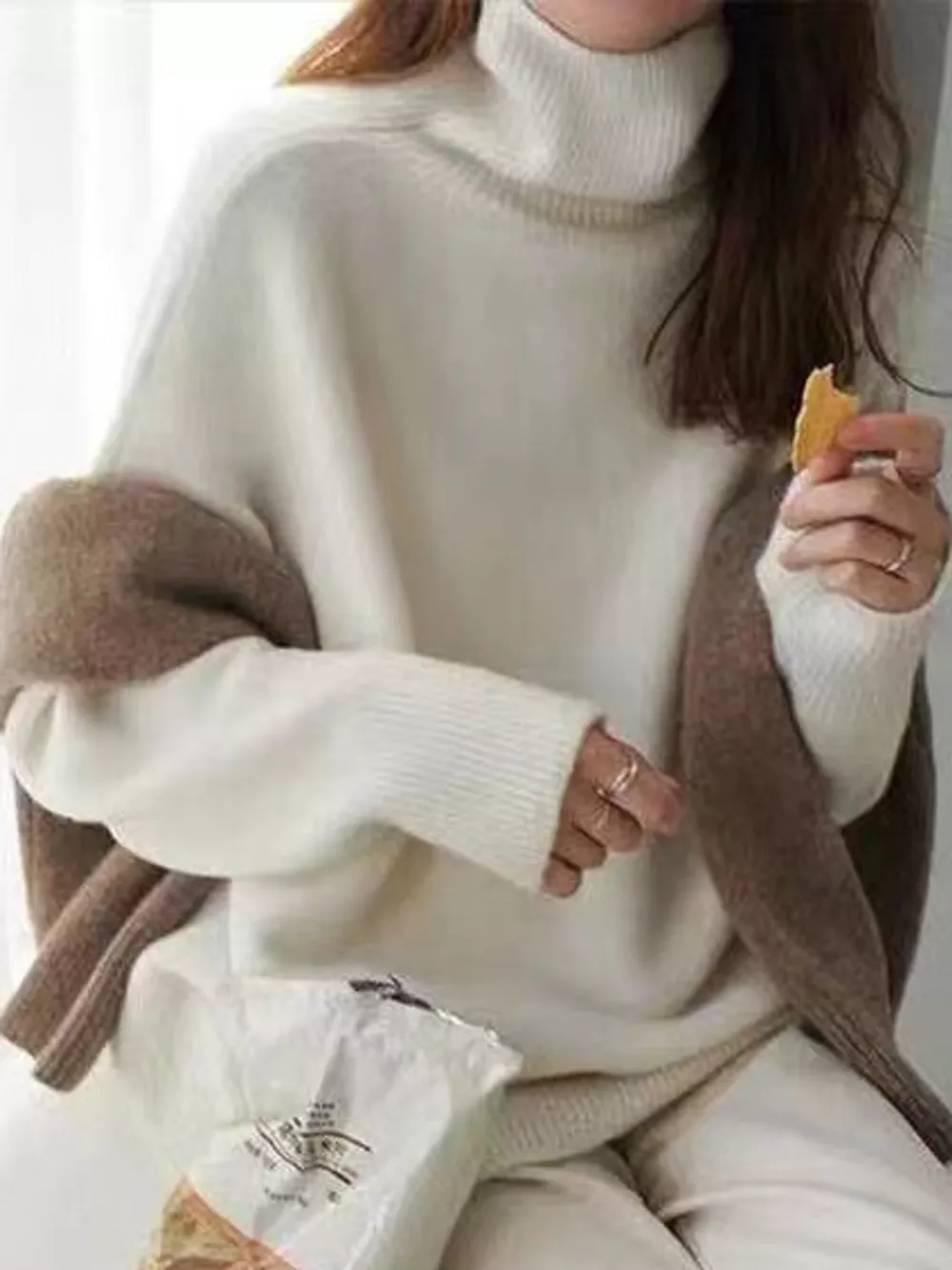 Turtleneck Dropped Shoulder Sweater, image 33