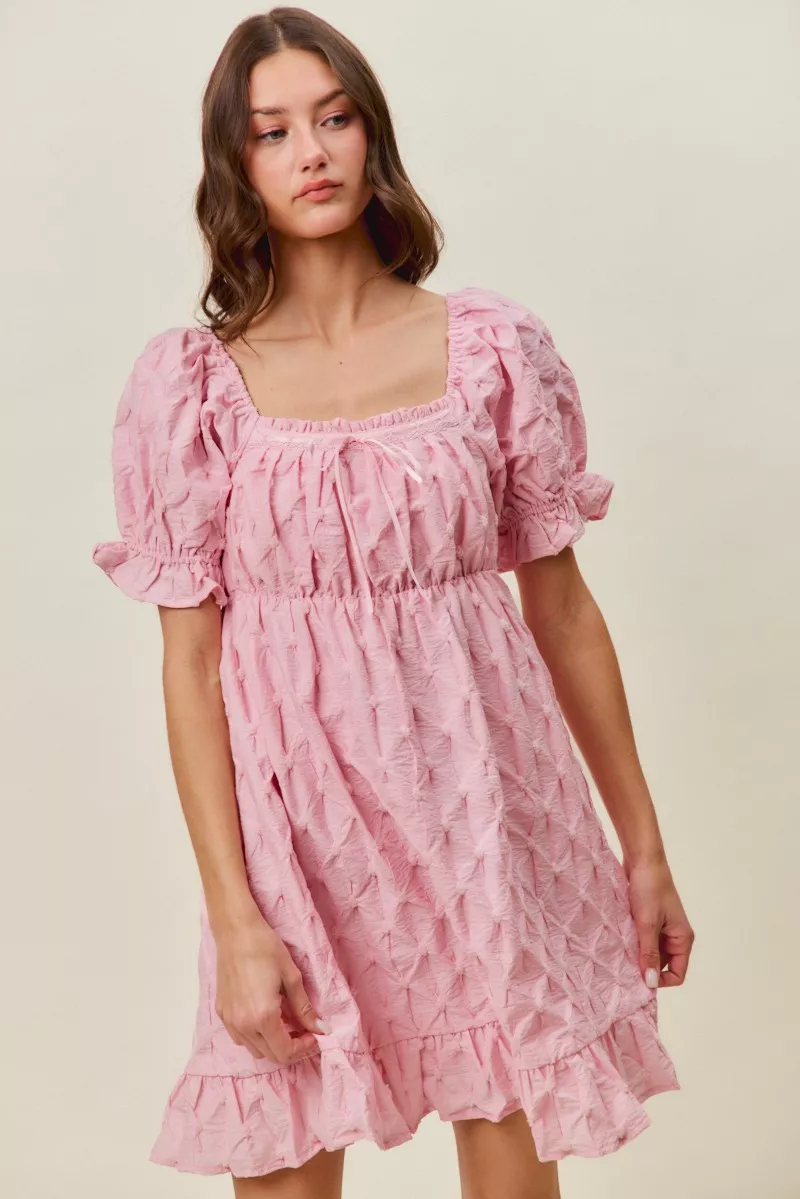 Texture Woven Ruching On Bust Mini Dress, image 9