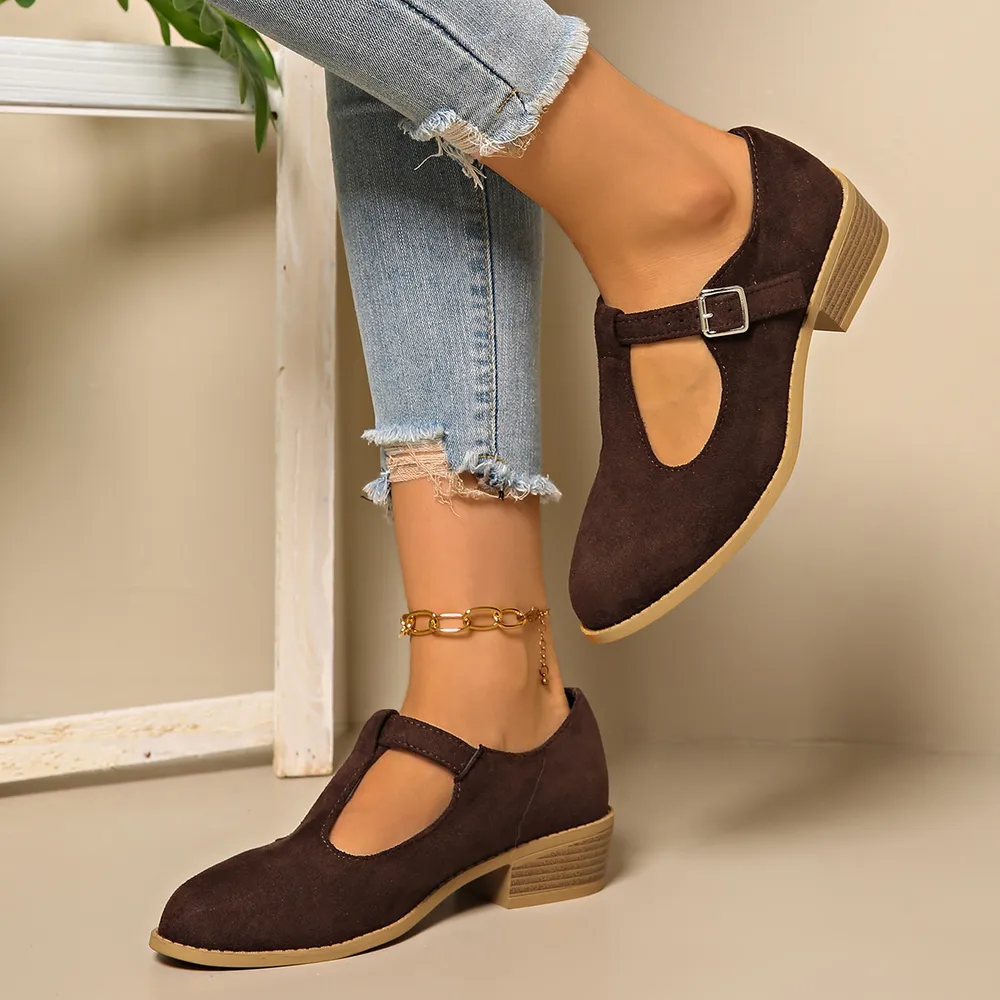 Classic Suede Block Heel Slip-Ons, image 9
