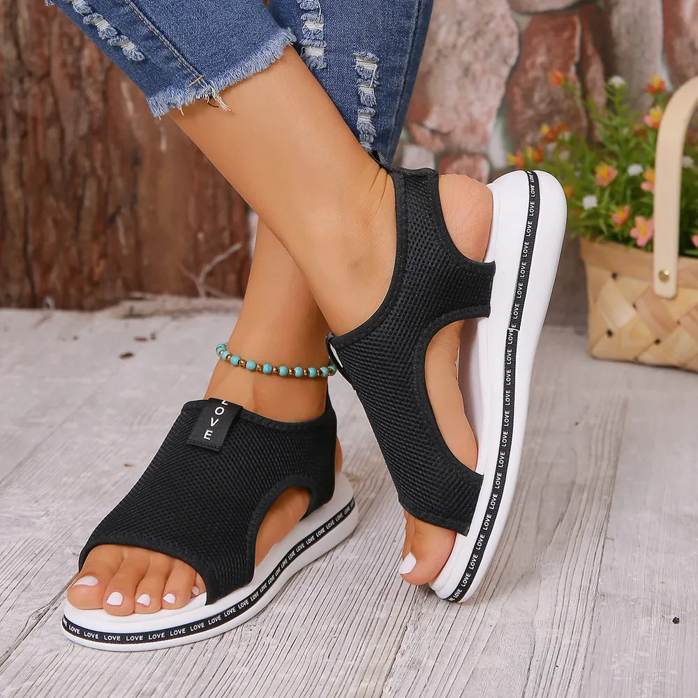 Mesh Open Toe Platform Sandals, image 5