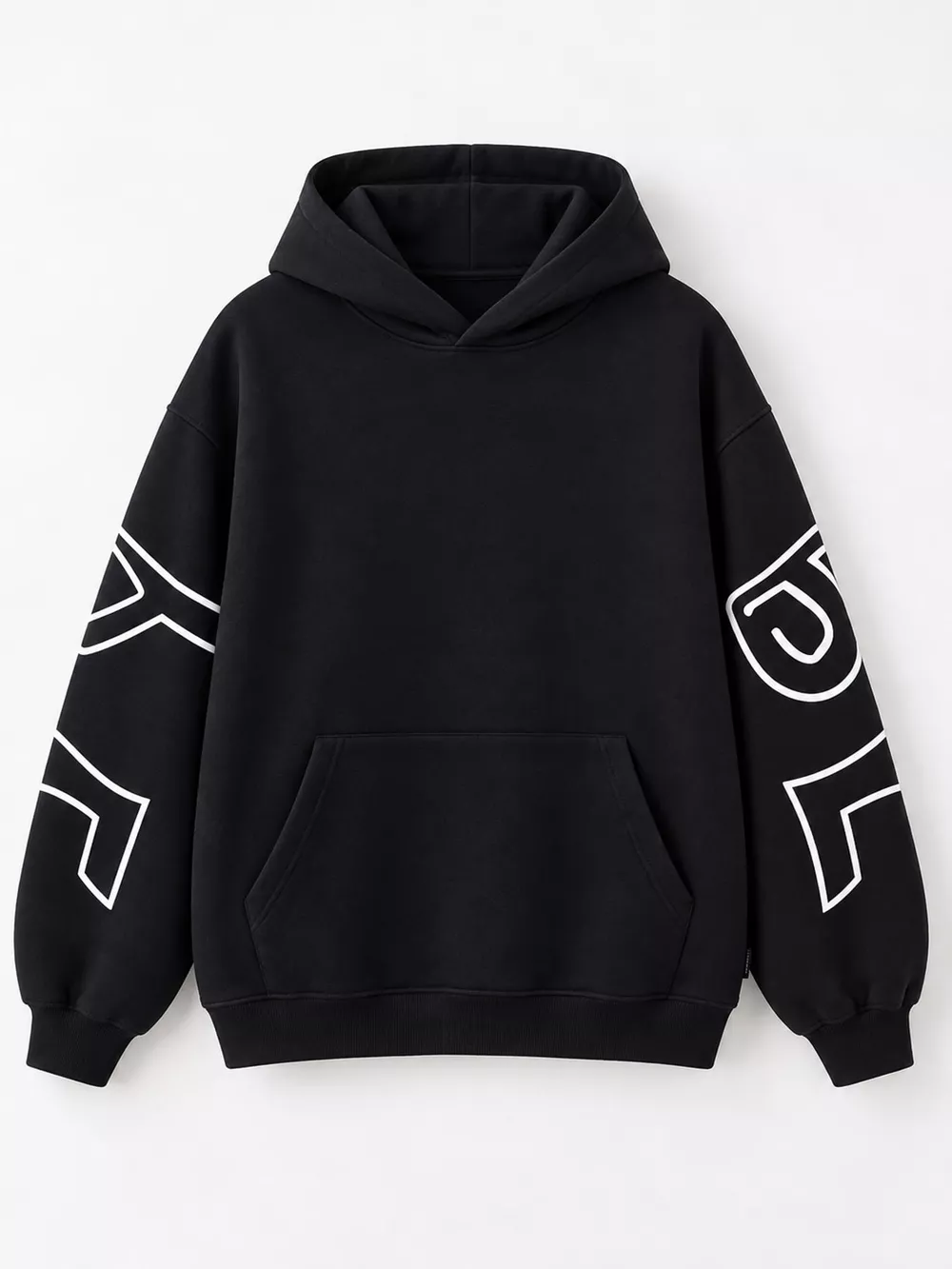 Letter Back Hoodie with Kangaroo Pocket, image 4