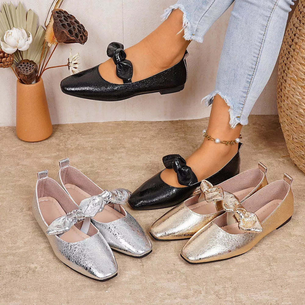 Bow Square Toe Slip-Ons, image 2