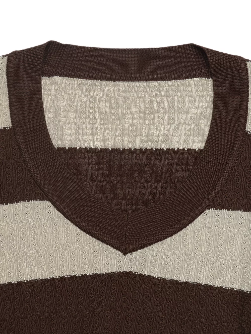 Striped V-Neck Knit Top, image 9