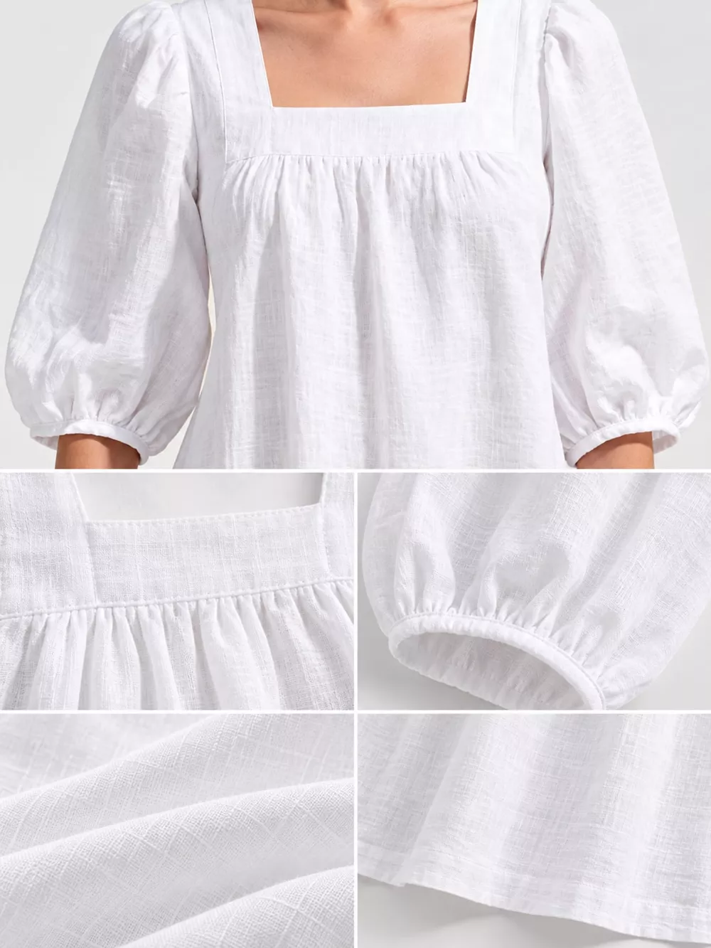 Square Neck Puff Sleeve Mini Dress, image 24